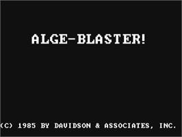Title screen of Alge-blaster! on the Commodore 64.
