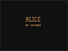 Title screen of Alice on the Commodore 64.