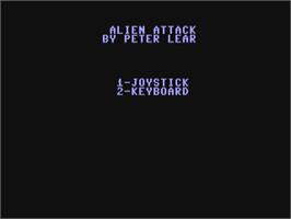 Title screen of Alien Attack (64'er) on the Commodore 64.