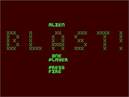 Title screen of Alien Blast! on the Commodore 64.
