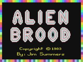 Title screen of Alien Brood on the Commodore 64.