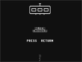 Title screen of Alien Invader on the Commodore 64.