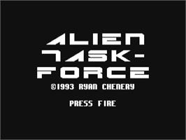 Title screen of Alien Task Force on the Commodore 64.