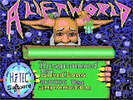 Title screen of Alien World on the Commodore 64.