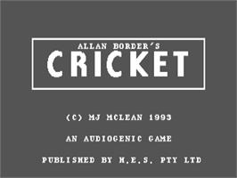 Title screen of Allan Border's Cricket on the Commodore 64.