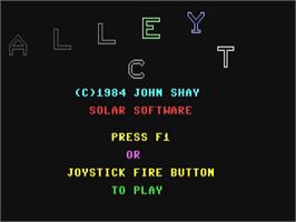 Title screen of Alley Cat on the Commodore 64.