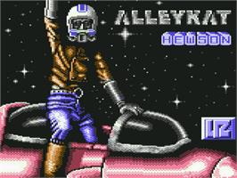 Title screen of Alleykat on the Commodore 64.