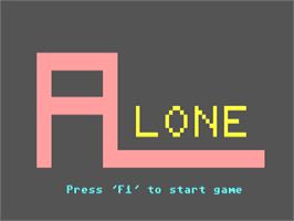 Title screen of Alone on the Commodore 64.