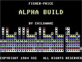 Title screen of Alpha Build on the Commodore 64.