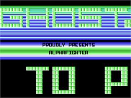 Title screen of Alphafighter on the Commodore 64.