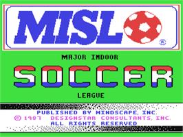 Title screen of American Indoor Soccer on the Commodore 64.