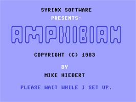 Title screen of Amphibian on the Commodore 64.
