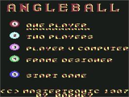 Title screen of Angle Ball on the Commodore 64.