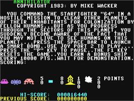 Title screen of Annihilator on the Commodore 64.