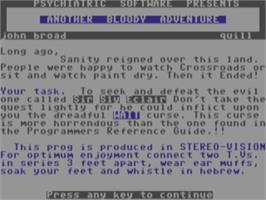 Title screen of Another Bloody Adventure on the Commodore 64.