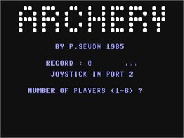 Title screen of Archery on the Commodore 64.