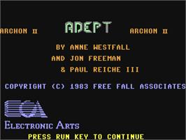 Title screen of Archon 2 - Adept on the Commodore 64.