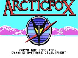 Title screen of Arcticfox on the Commodore 64.