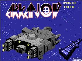 Title screen of Arkanoid on the Commodore 64.