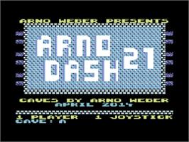 Title screen of Arno Dash 21 on the Commodore 64.