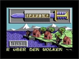Title screen of Asgard on the Commodore 64.