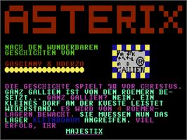 Title screen of Asterix and the Magic Carpet on the Commodore 64.