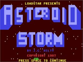 Title screen of Asteroid Storm on the Commodore 64.