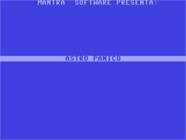 Title screen of Astro-panic on the Commodore 64.