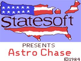 Title screen of Astro Chase on the Commodore 64.