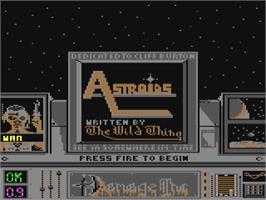 Title screen of Astroids on the Commodore 64.