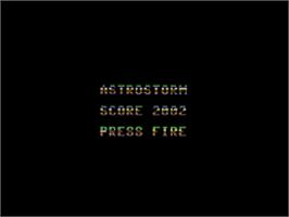 Title screen of Astrostorm on the Commodore 64.