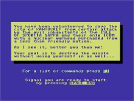 Title screen of Atomic Isle on the Commodore 64.