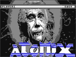 Title screen of Atomix on the Commodore 64.