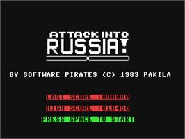 Title screen of Attack Into Russia on the Commodore 64.