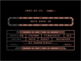 Title screen of Auto Dash 30 on the Commodore 64.
