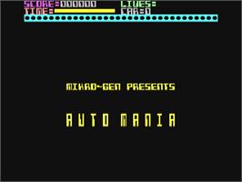 Title screen of Automania on the Commodore 64.