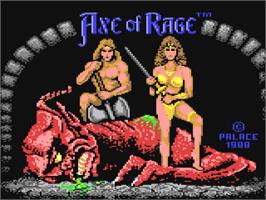 Title screen of Axe of Rage on the Commodore 64.