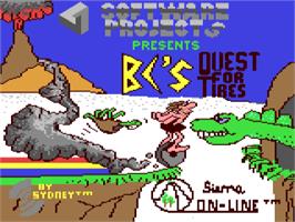 Title screen of BC's Quest for Tires on the Commodore 64.