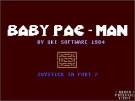 Title screen of Baby Pac-man on the Commodore 64.