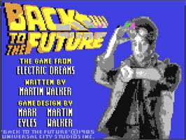 Title screen of Back To The Future on the Commodore 64.