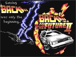 Title screen of Back to the Future Part II on the Commodore 64.