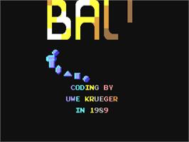 Title screen of Ball on the Commodore 64.