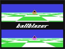 Title screen of Ballblazer on the Commodore 64.
