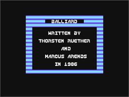 Title screen of Balliard on the Commodore 64.