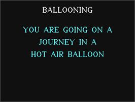 Title screen of Ballooning on the Commodore 64.