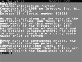 Title screen of Ballyhoo on the Commodore 64.