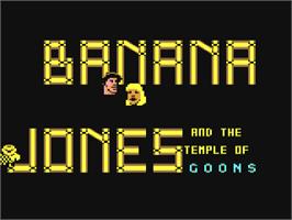Title screen of Banana Jones and the Temple of Goons on the Commodore 64.
