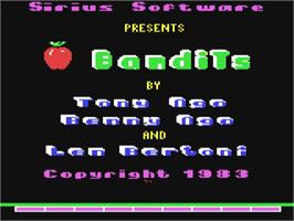 Title screen of Bandits on the Commodore 64.