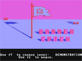 Title screen of Bannercatch on the Commodore 64.