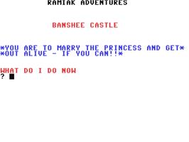 Title screen of Banshee Castle on the Commodore 64.